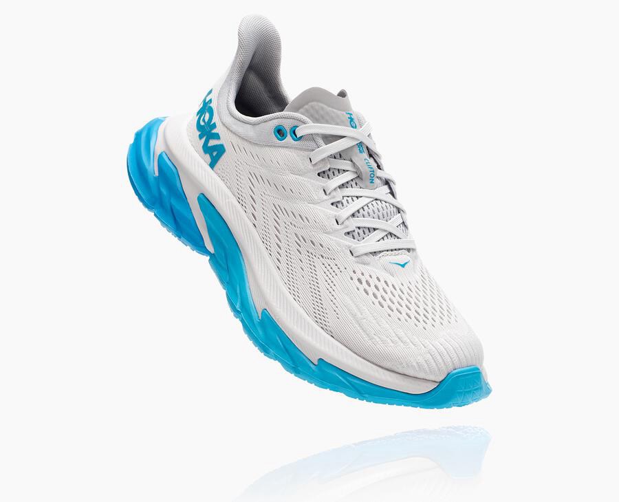 Tenis Hoka One One Feminino Branco/Azuis - Clifton Edge - 865-KWIXZP